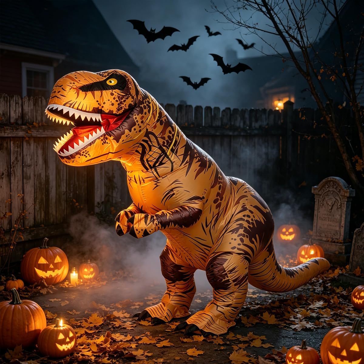 Thumbnail 6 de RHYTHMARTS RH1010BR opblaasbaar dinosauruskostuum voor volwassenen