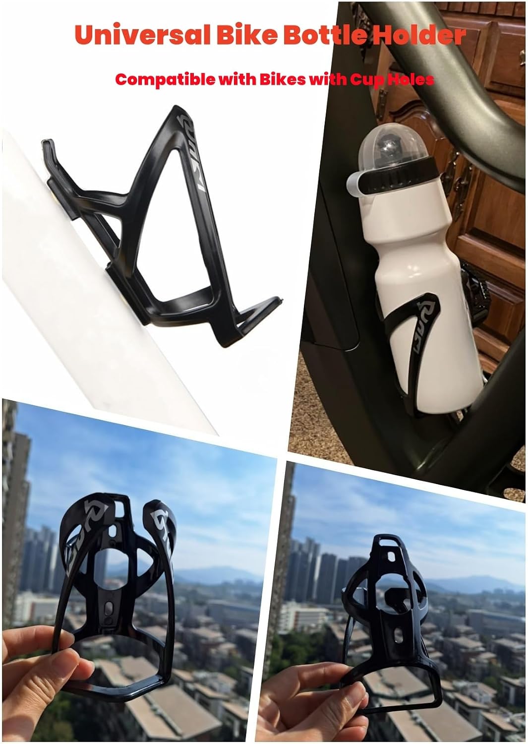 Detalle de LBMONKEY Bike Bottle Cage Set (Black) with Bottle Screws