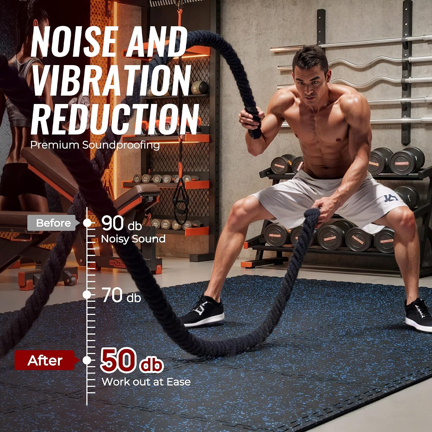 Detalle 2 de SUPERJARE 0.79" Extra-Thick Exercise Mats for Home Gym ๐ท