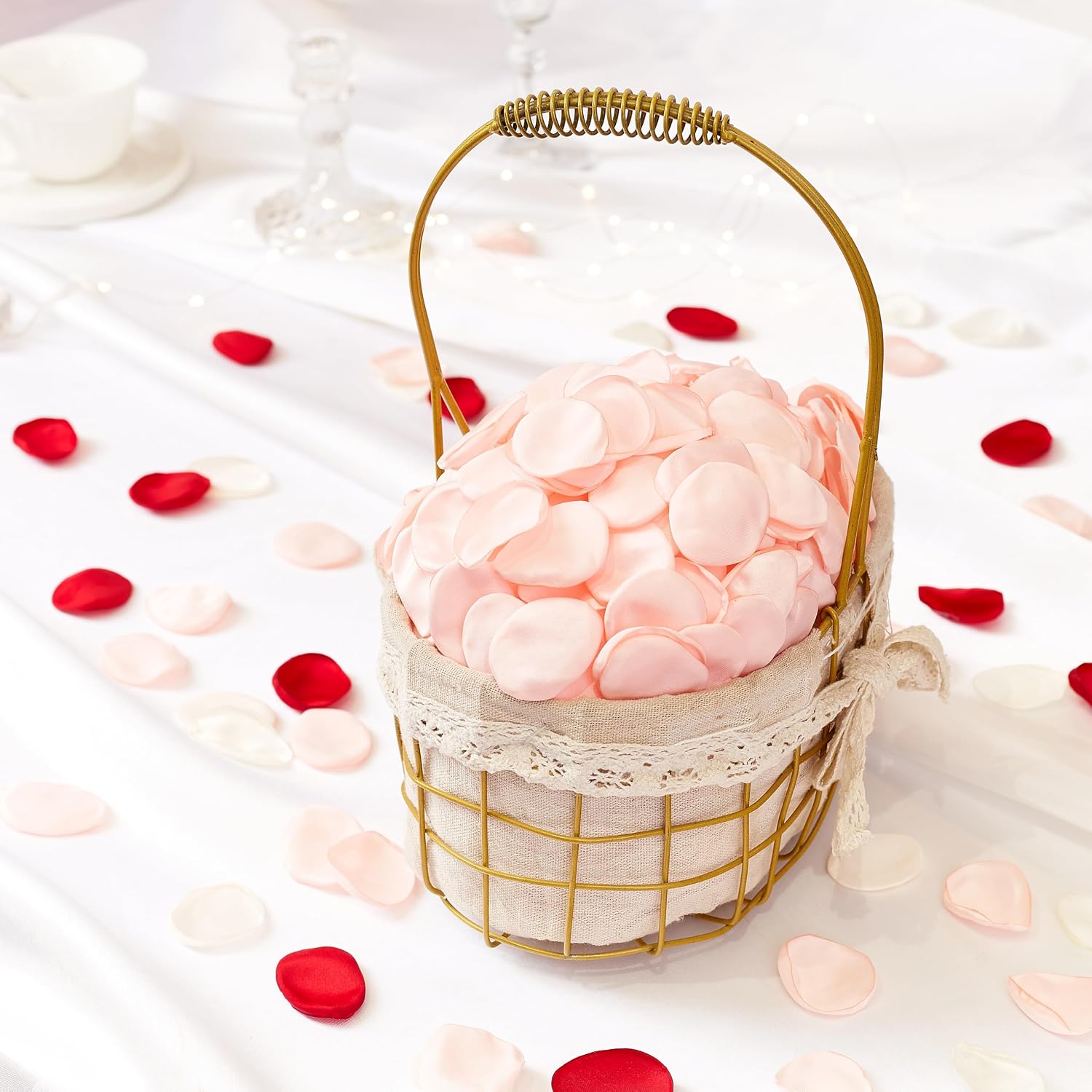 Detalle 2 de XIANNVXI Light Red Pink Rose Petals Pettles – 400 Silk Rose Petals for Romantic Decor