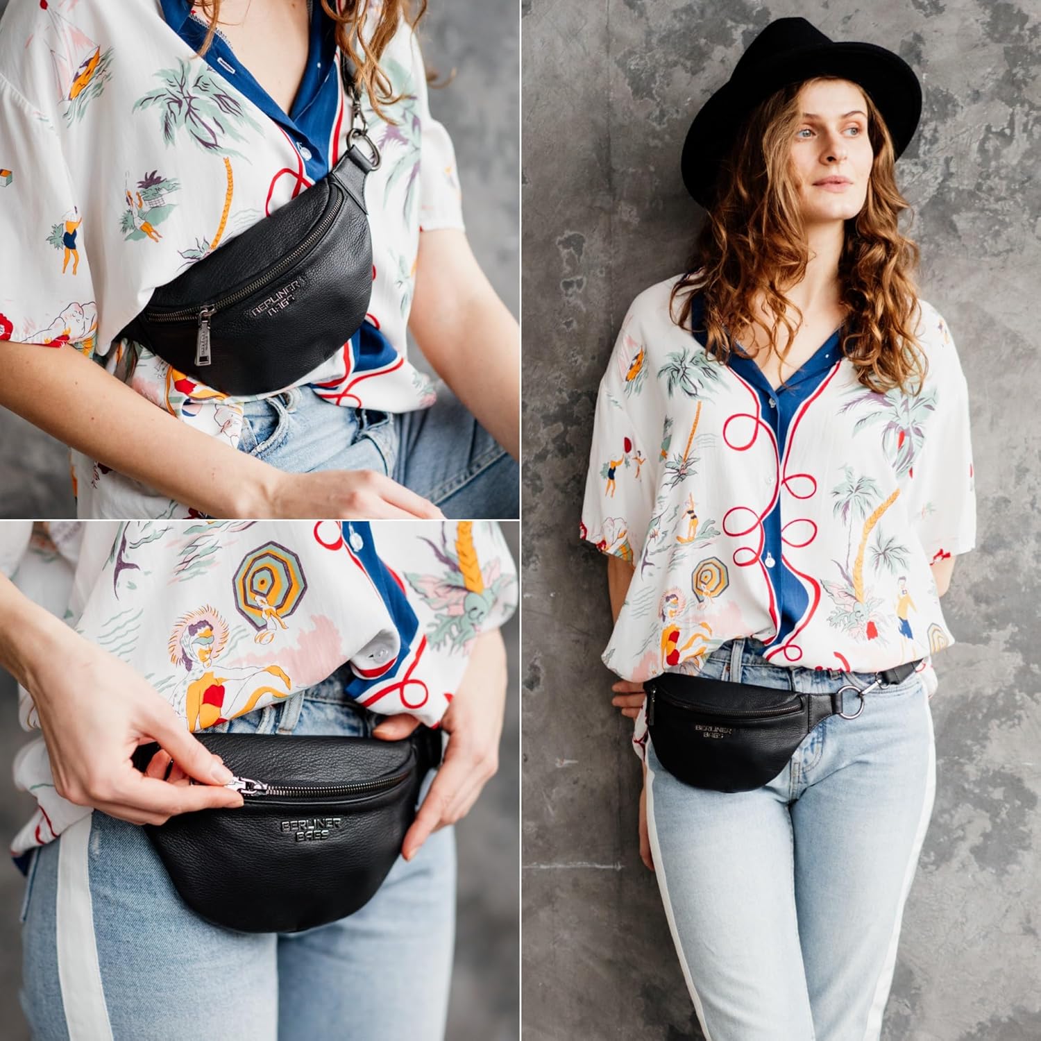 Thumbnail 6 de Berliner Bags Premium Bauchtasche Mona aus Vollnarbenleder – Schwarz (Gürteltasche & Crossbody)