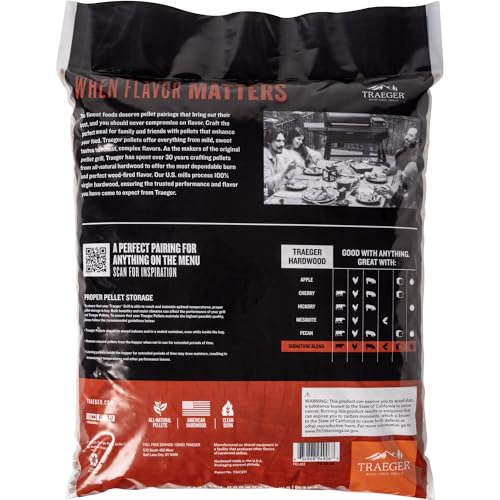 Detalle de Traeger Signature Blend 100% All-Natural Wood Pellets for Smokers and Pellet Grills (18 lb Bag)