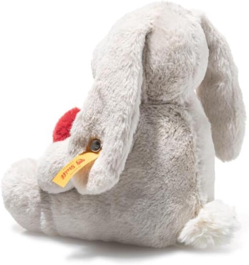 Thumbnail 1 de Steiff Hoppie Hase mit Herz, 16 cm, hellgrau – weiches Plüschtier zum Kuscheln und Spielen