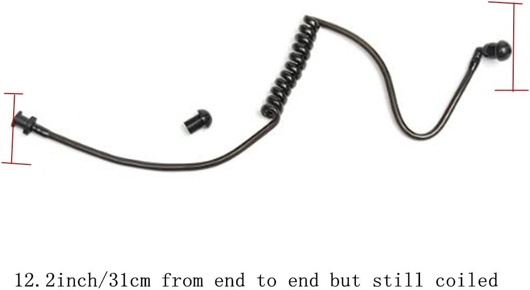 Thumbnail 1 de 2 Way Radio Earmold Black Medium Soft Rubber Earbuds + Replacement Black Coil Audio Tube for Motorola, Kenwood, Baofeng Radios (Left & Right)