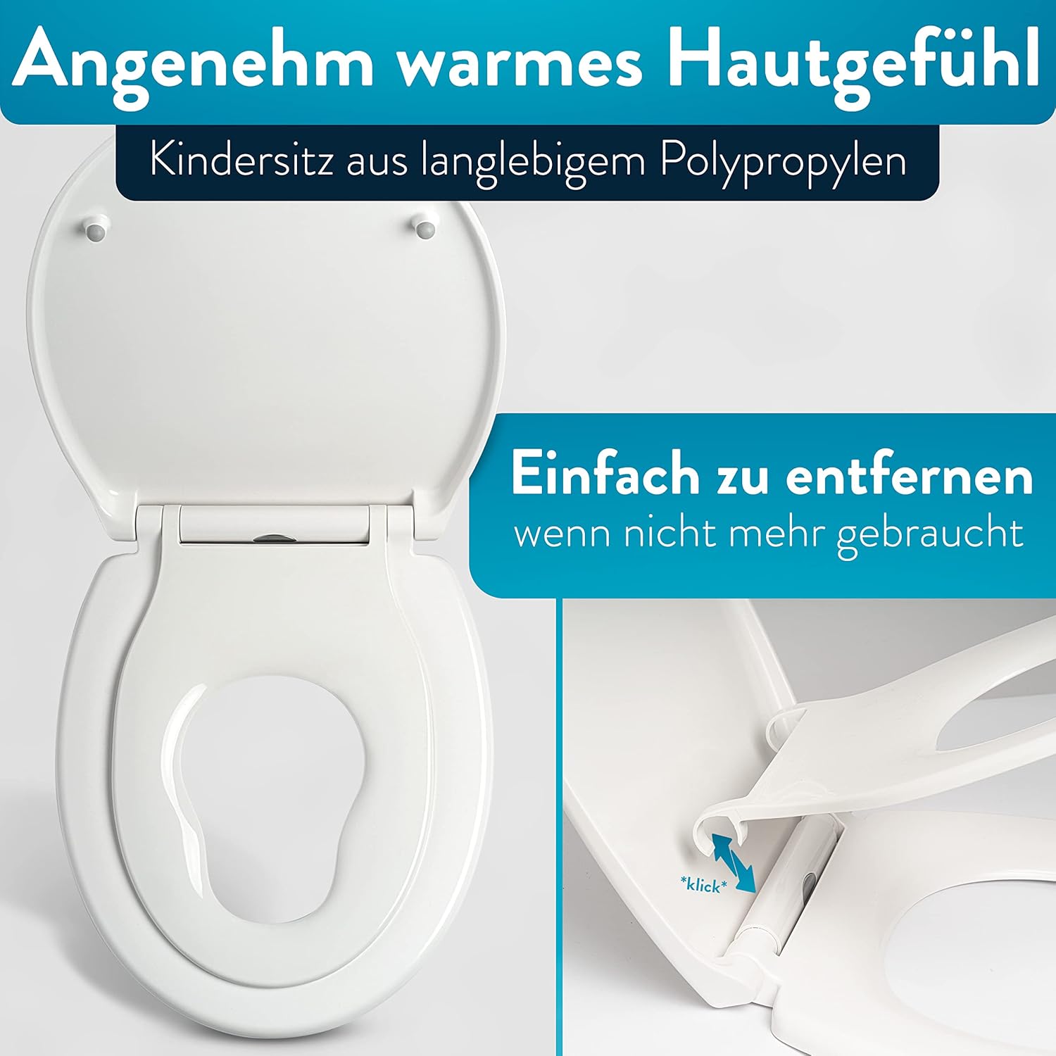 Thumbnail 1 de BENKSTEIN Toilettendeckel für Kinder mit Absenkautomatik – antibakteriell, Schnelllösung und abnehmbarer Kindersitz