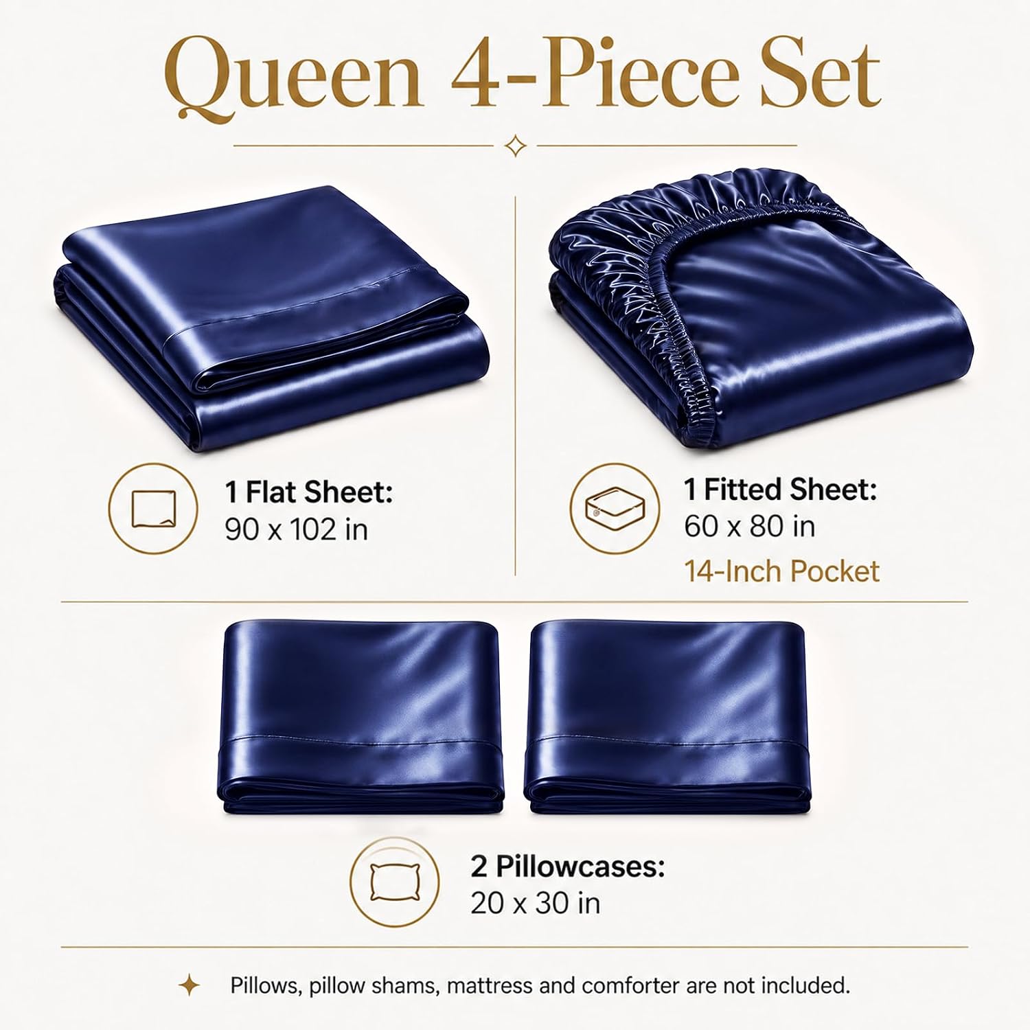 Thumbnail 6 de CozyLux Satin Sheet Set, Queen