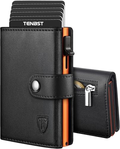 Detalle de TENBST Portefeuille Homme Ultra-Mince – Portefeuille RFID élégant et compact pour 7 cartes