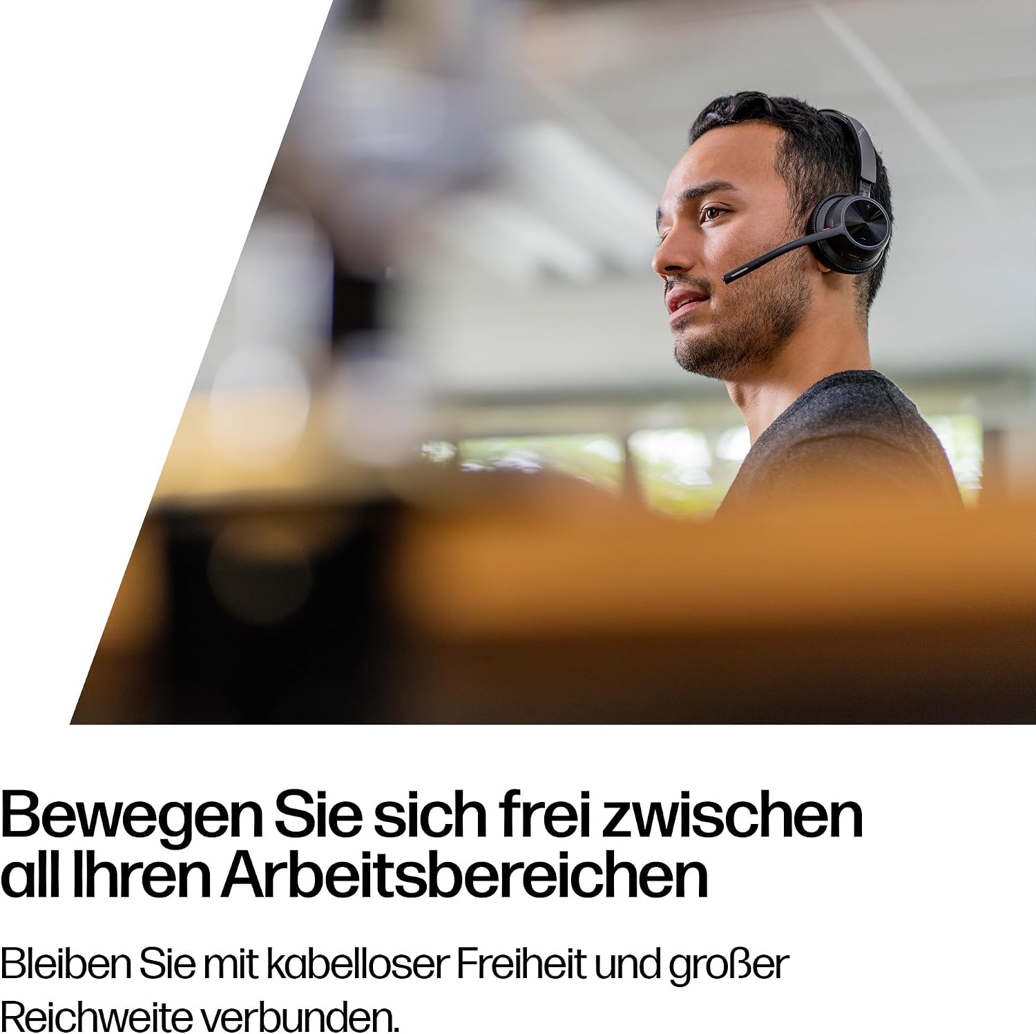 Thumbnail 2 de Schnurloses Poly Voyager 4320 UC-Headset mit Ladestation – Stereo, Noise Cancelling Mikrofonarm, Bluetooth-Verbindung zu PC/Mac/Smartphone
