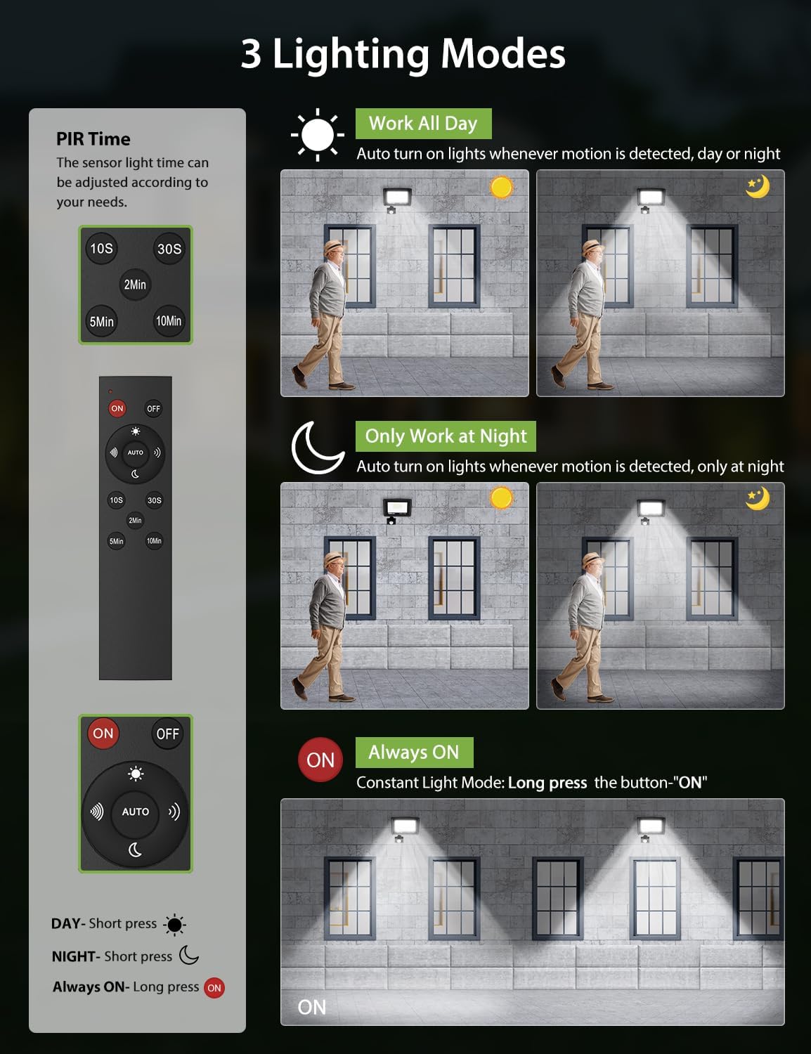 Thumbnail 2 de 100W Outdoor Motion Sensor Security Light with Remote Control