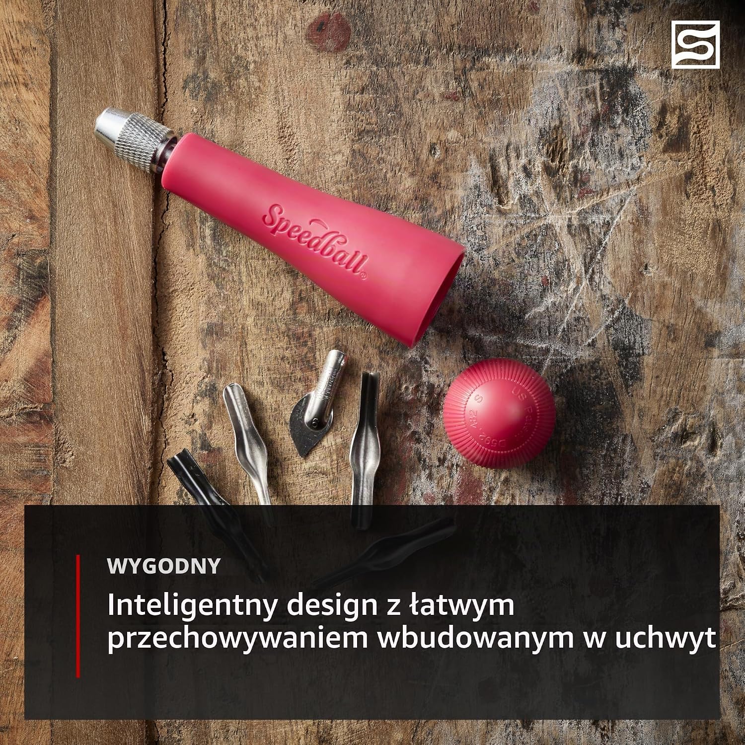 Detalle de Speedball Linoleum Cutter Asortyment #1 – zestaw do linorytu z uchwytem i 5 ostrzami