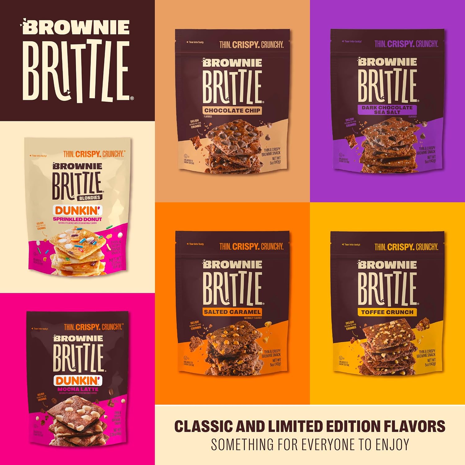 Detalle 1 de Brownie Brittle Dunkin’ Blondie Sprinkled Donut Crispy Snack, 6-Pack