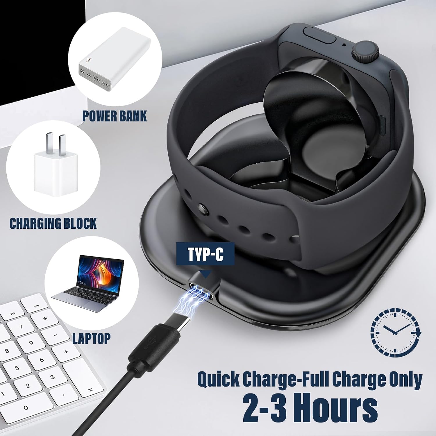Thumbnail 2 de KTEBO Apple Watch Charger: Foldable Magnetic USB-C Dock for All Apple Watch Models