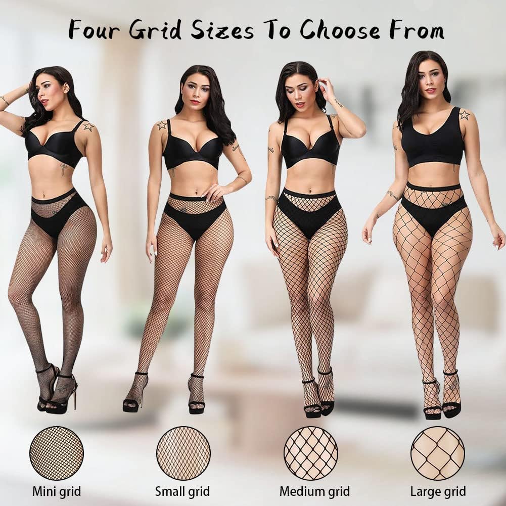 Detalle de AOMIG C2-QX-MS230314-FBA zwarte visnetpanty met hoge taille