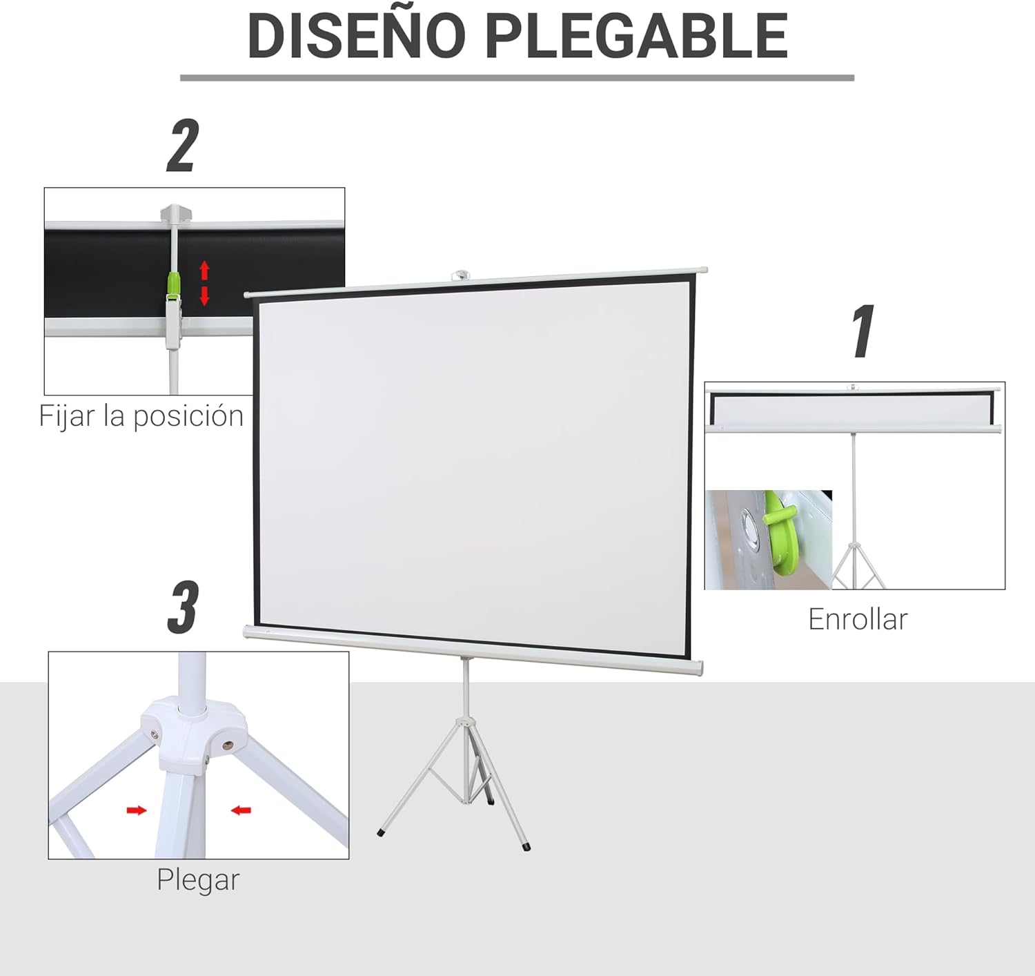 Thumbnail 2 de HOMCOM Pantalla de Proyector 100" Manual Portátil 🎥