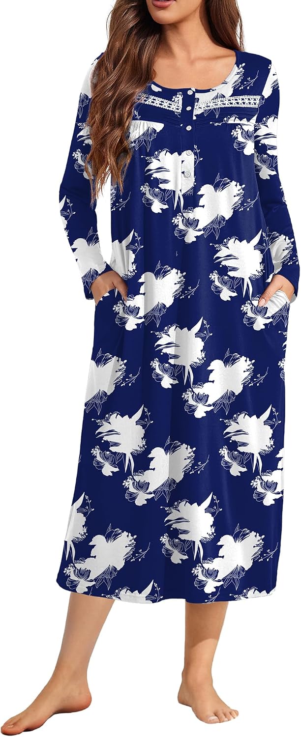 Detalle de Ekouaer Women's Nightgown, S-3XL