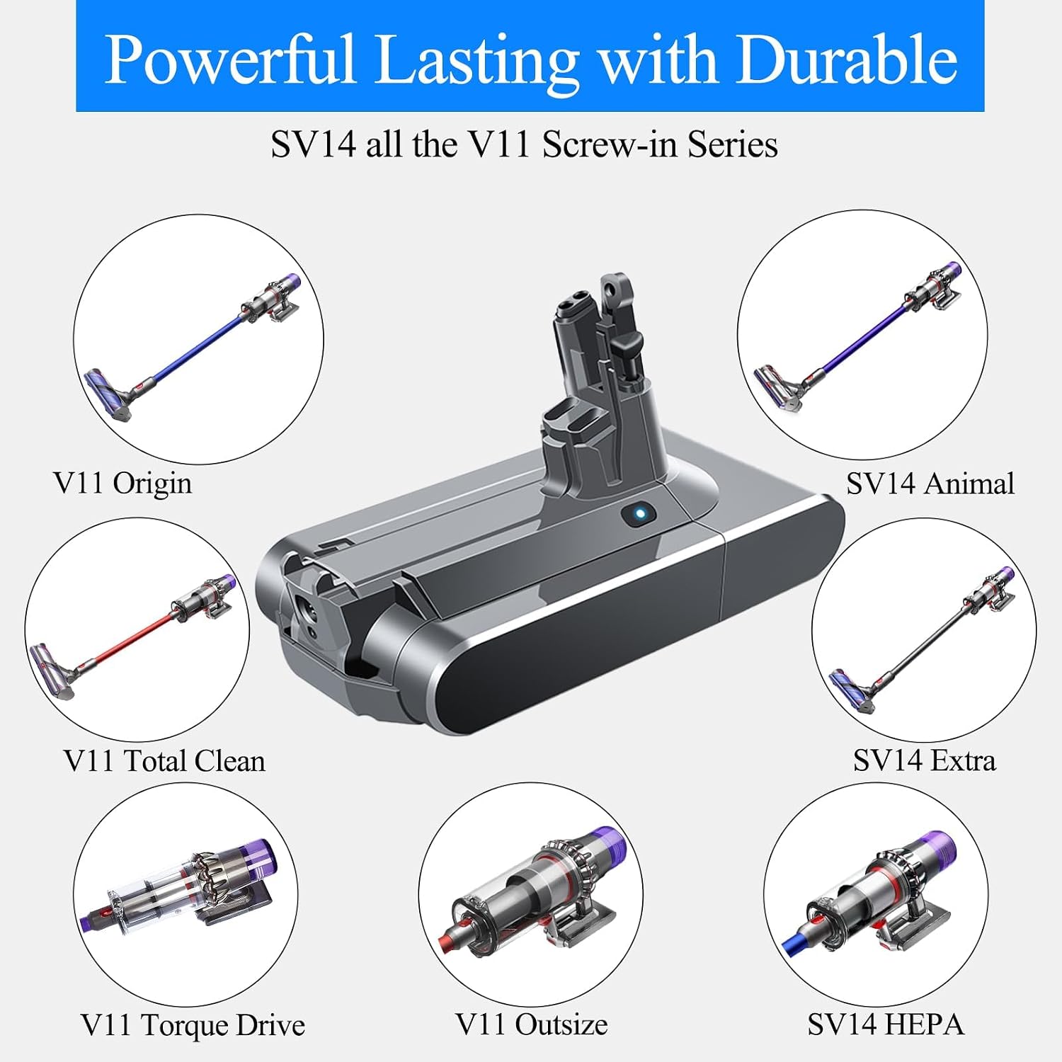 Thumbnail 4 de BOTKK KB440-03H V11 SV14 Screw-In Vacuum Battery, 10,000mAh