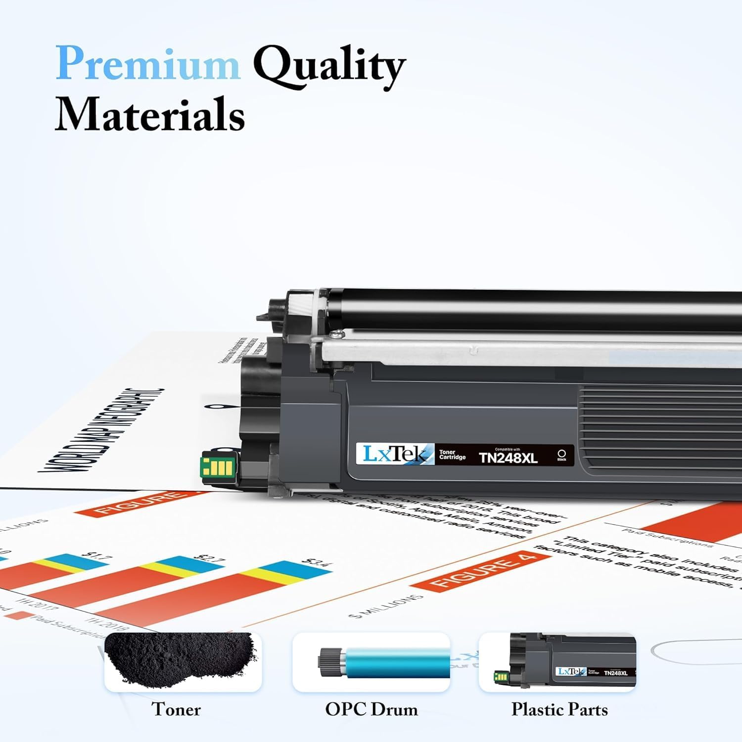 Detalle 2 de LxTek TN248XL Toner-4er-Pack für Brother (TN248XL Schwarz, Cyan, Magenta, Gelb) – kompatibel mit MFC/DCP/DCP-L/HL-Modellen
