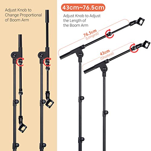 Detalle de CAHAYA Pied de Micro 2 en 1 – Réglable, Pliable et Stable