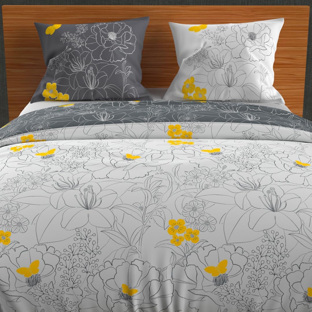 Thumbnail 1 de Soleil d'ocre Parure Housse de Couette 240x220 cm Lisa Anthracite 57 fils/cm²