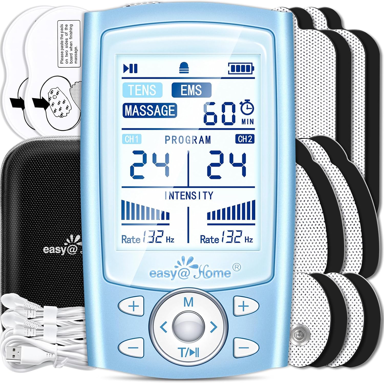 Easy@Home TENS EMS Pain Relief Device 24 Modes