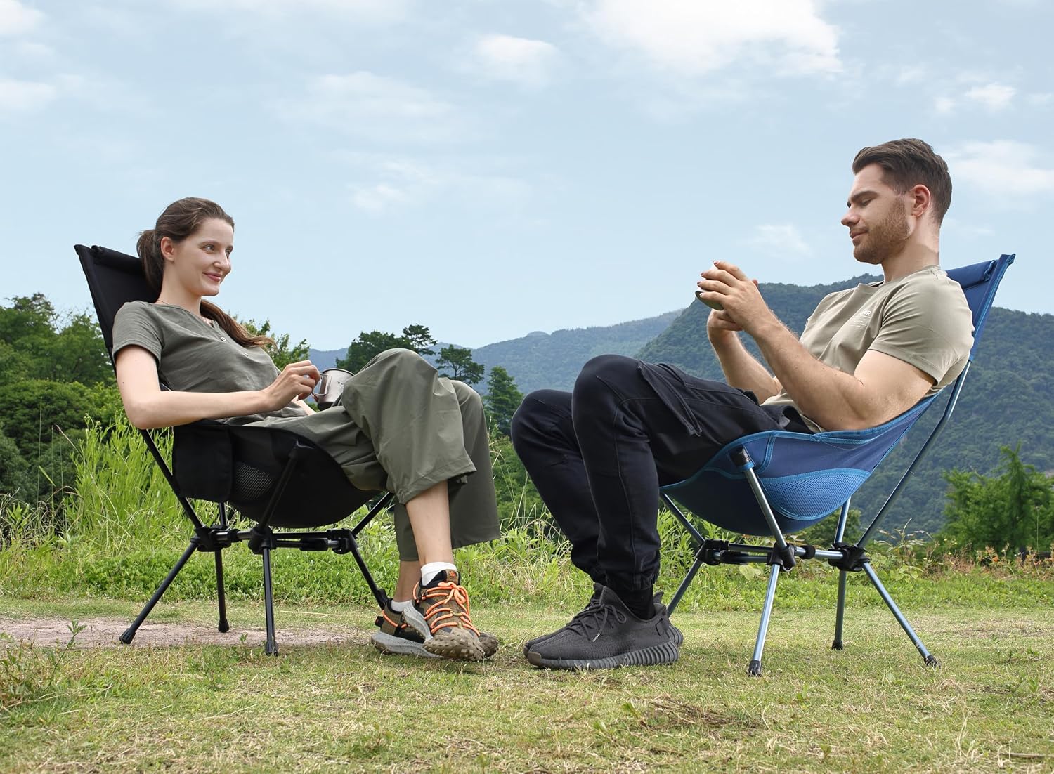 Thumbnail 6 de MARCHWAY Lightweight Folding High Back Camp Chair with Head Support (Highback Dark Blue)