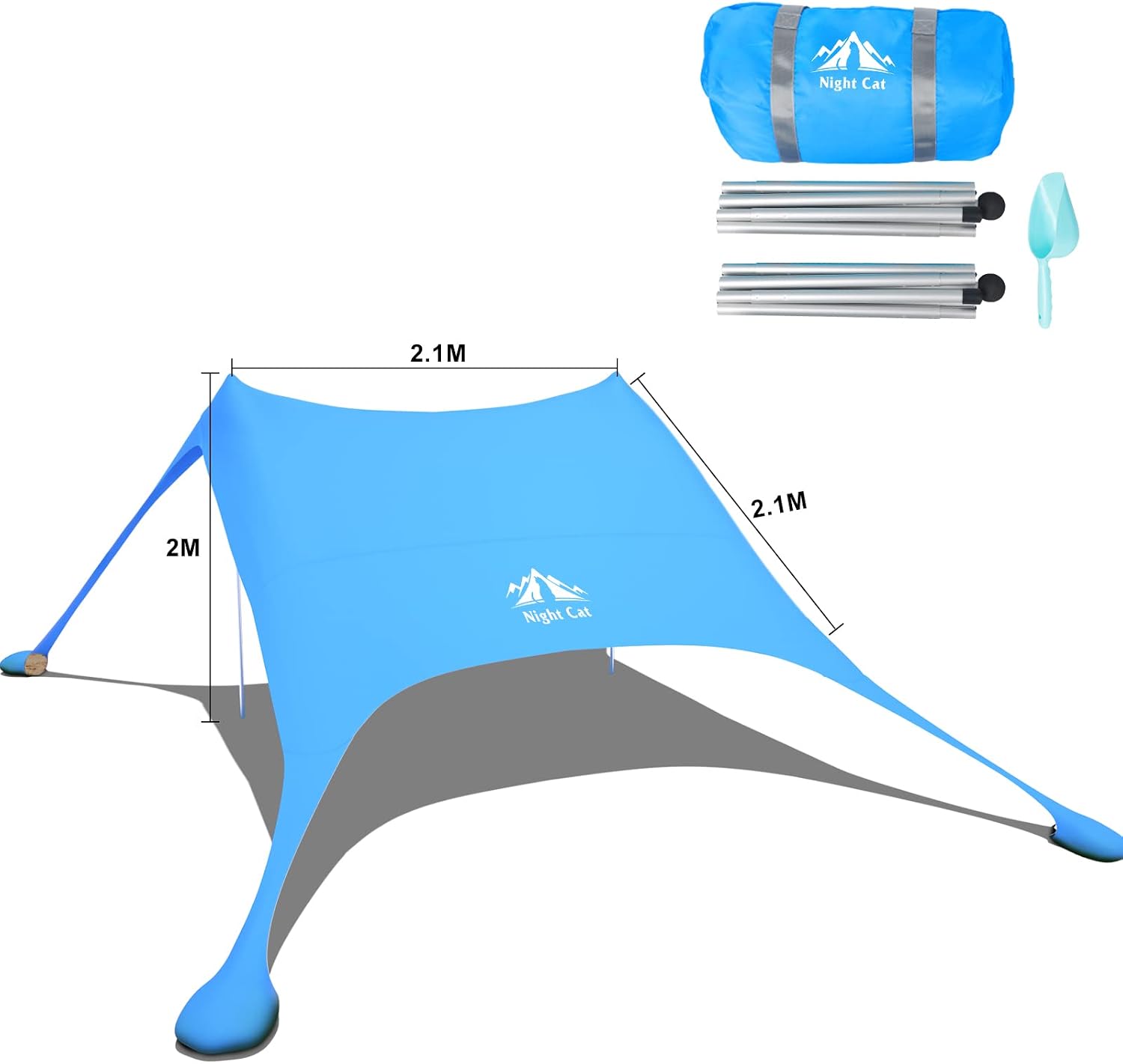 Thumbnail 4 de Night Cat Tenda da Spiaggia Baldacchino Parasole UPF 50+ con pali in alluminio