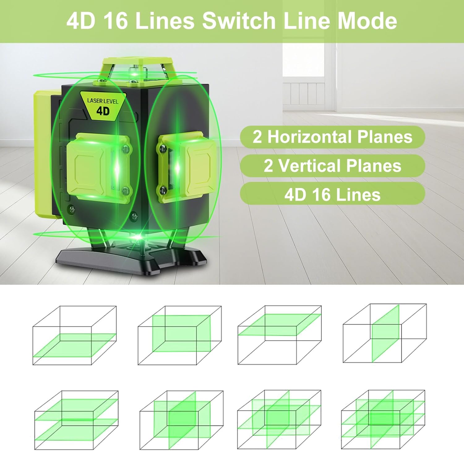 Thumbnail 1 de Livella Laser Autolivellante 16 Linee 4x360° Verde – Standalone, con Telecomando e Accessori