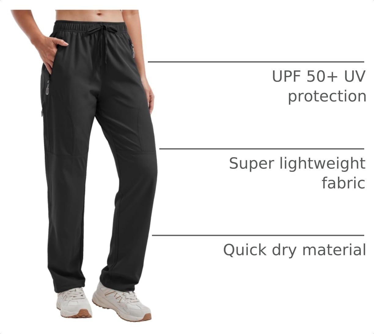 Detalle de Libin Women's Hiking Pants: Lightweight, Quick-Dry Cargo Pants for Outdoors