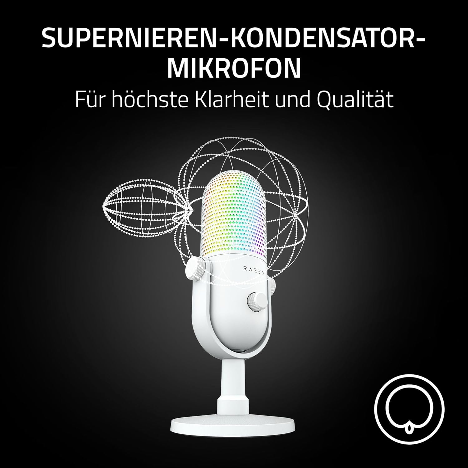 Thumbnail 3 de Razer Seiren V3 Chroma RGB USB-Mikrofon mit Tap-to-Mute (weiß)