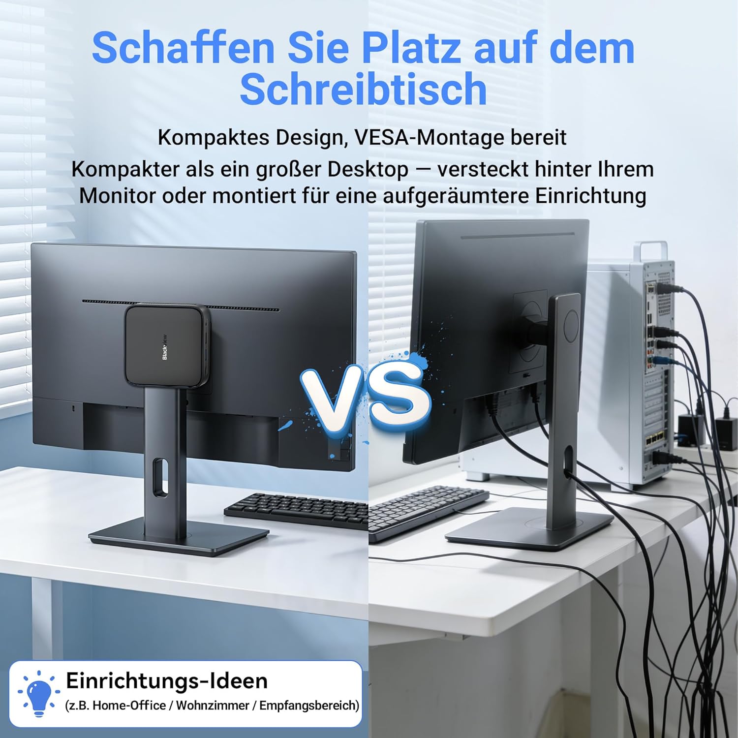 Thumbnail 5 de Blackview Mini PC MP50 (AMD Ryzen 5) mit Tastatur & Maus, Radeon Vega 8, 16GB RAM, 512GB SSD, Windows 11 Pro, 4K