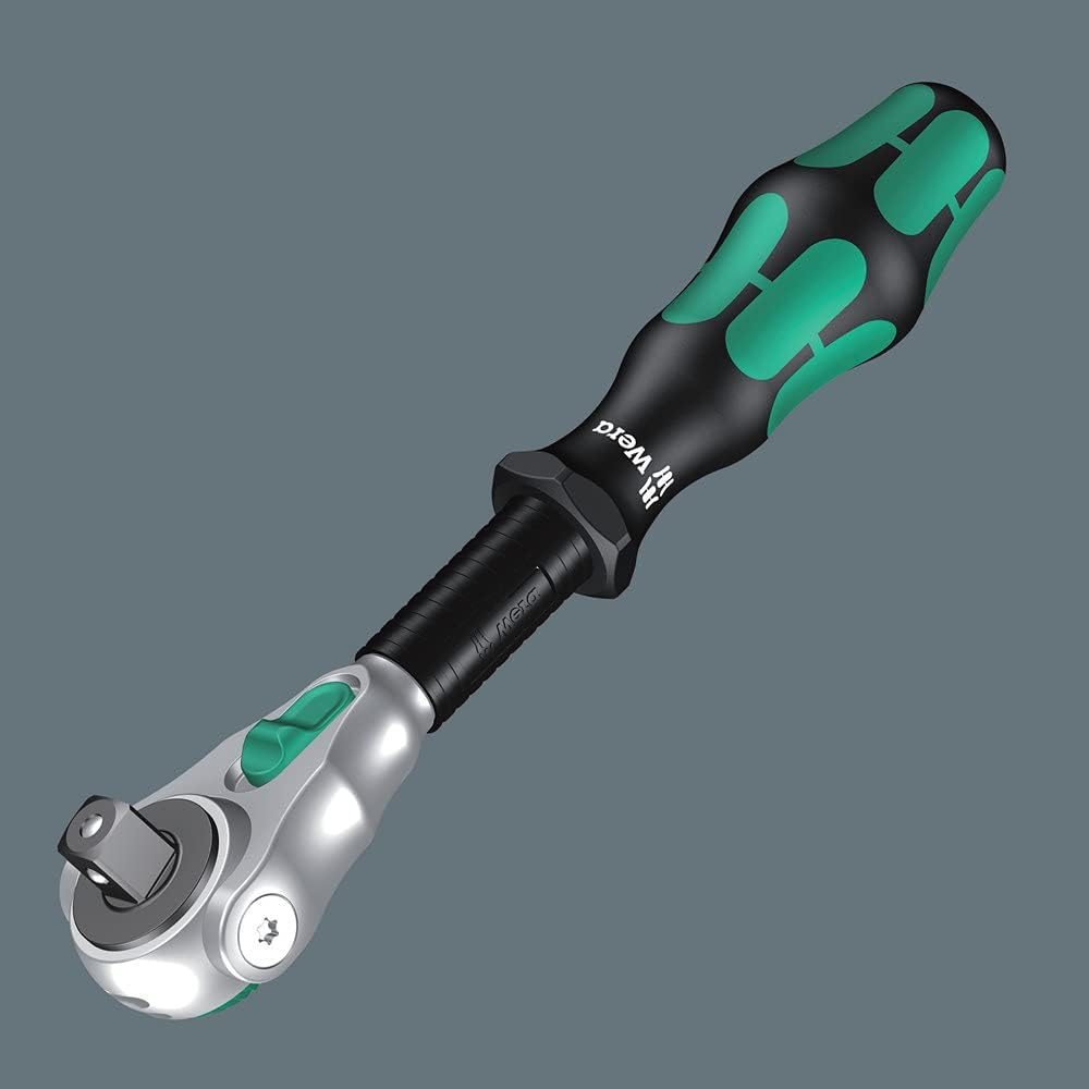 Detalle de Wera 8000 C: Cricchetto Zyklop con attacco 1/2" – testata orientabile e funzione rapido