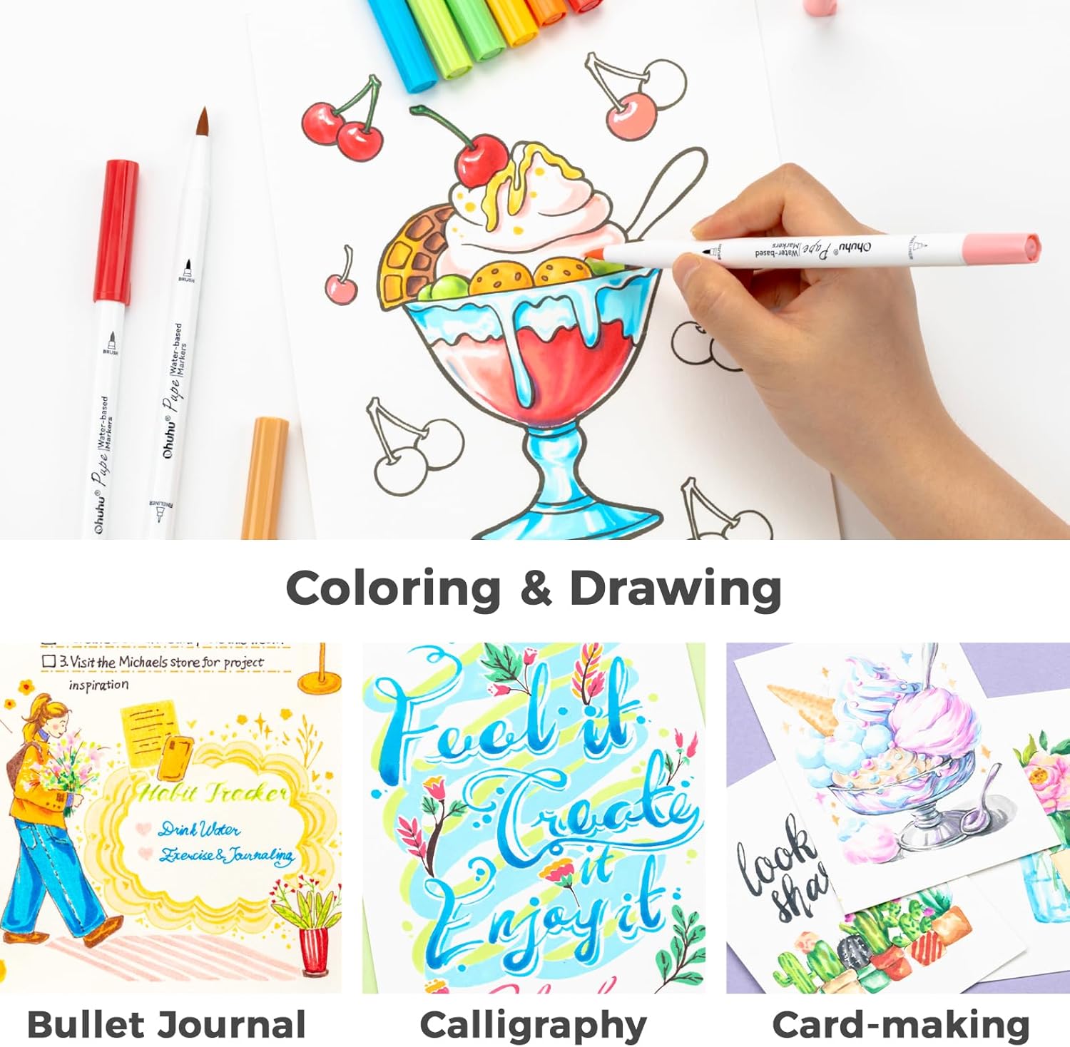 Thumbnail 5 de Ohuhu Pupe Series 60 Colours dual-tip markers