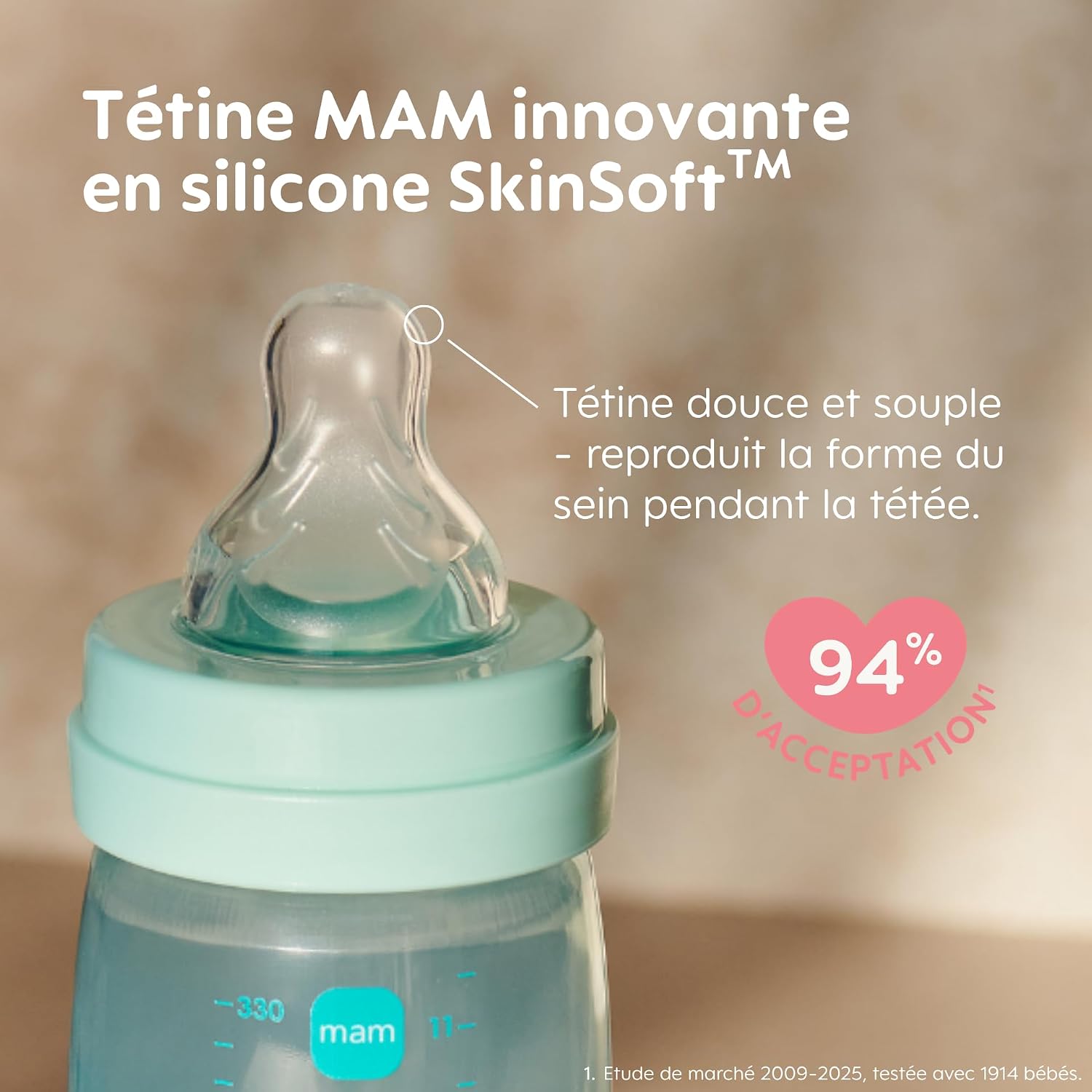 Thumbnail 3 de MAM Biberon Easy Active 6+ mois, 330 ml – Lot de 2 (Ice + Pearl)