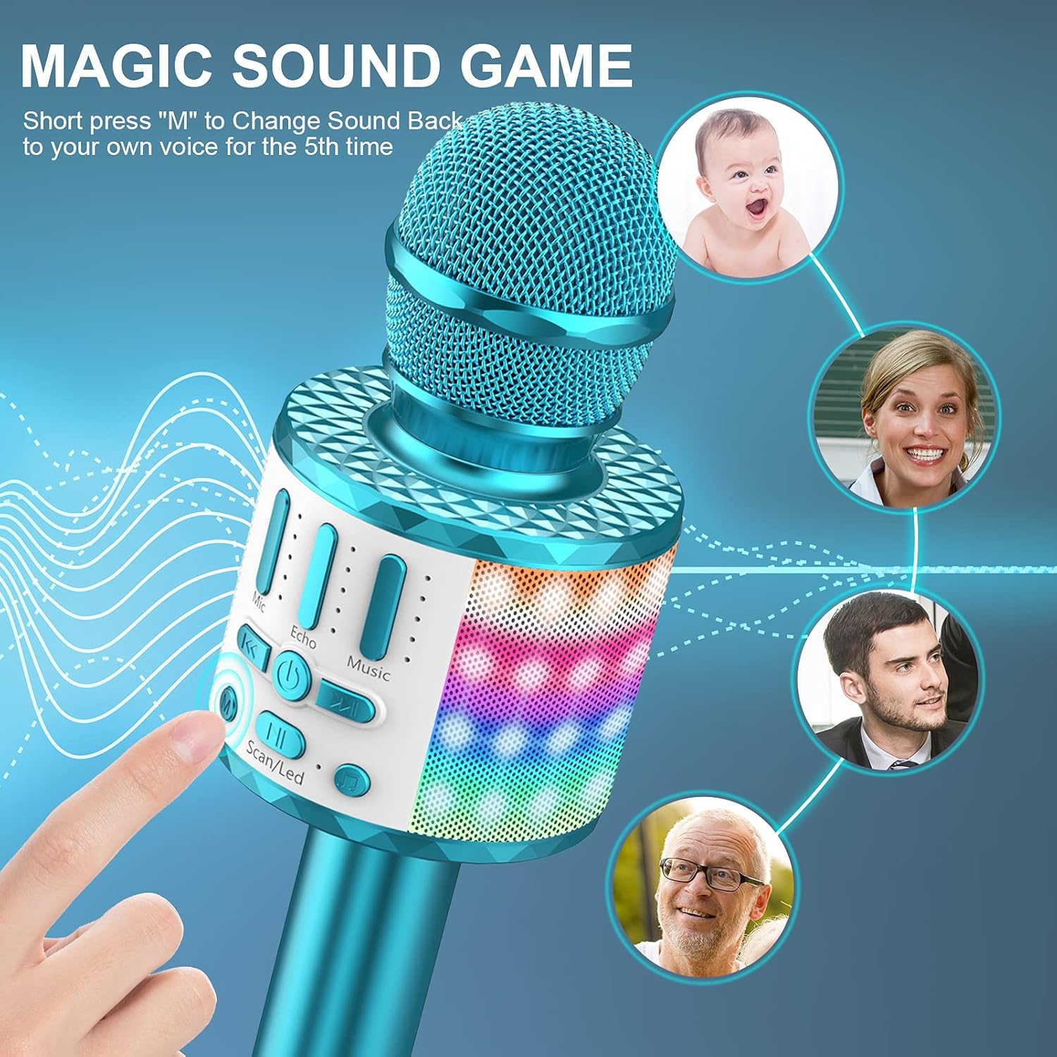 Thumbnail 3 de Karaoke Mikrofon LED Bluetooth