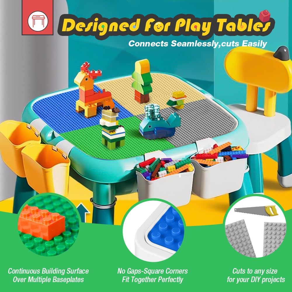 Detalle de 12 Pack Classic Baseplates 10" x 10" Multicoloured – Compatible building plates for kids