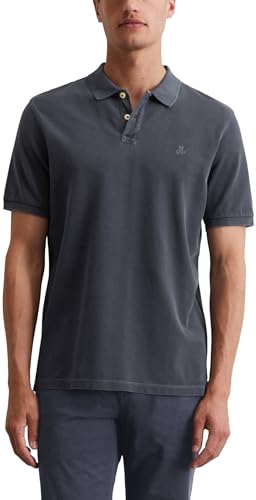 Detalle de Marc O'Polo Poloshirt Herren aus Bio-Baumwolle – Regular Fit, Blau (Total Eclipse), 3XL