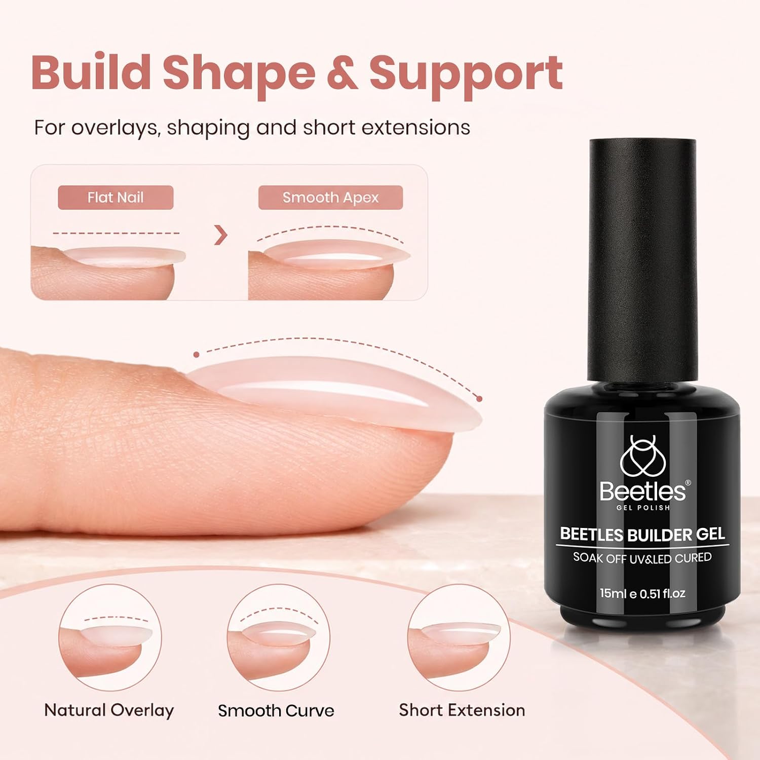 Thumbnail 2 de Beetles Builder Gel for Nails: 8-in-1 Natural Nude for Instant Apex & Strength