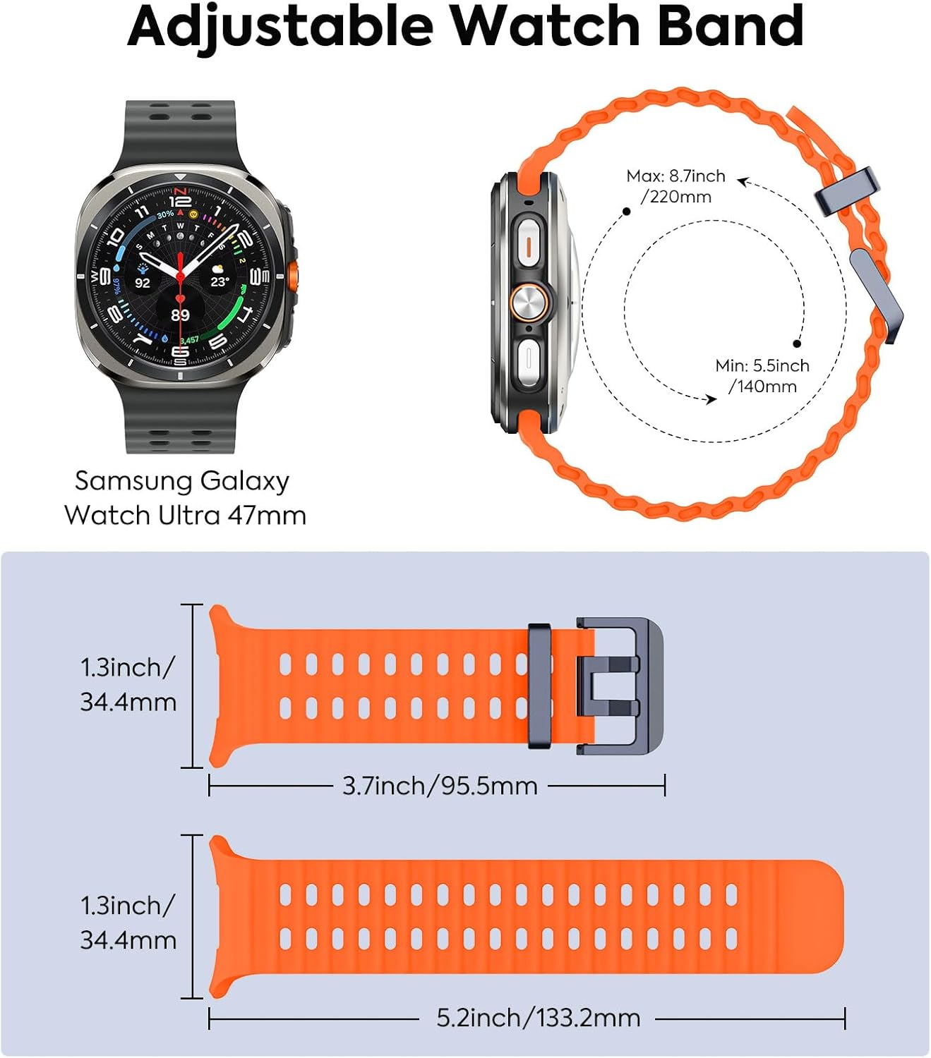 Detalle 2 de MoKo Sport Strap for Samsung Galaxy Watch Ultra 47mm