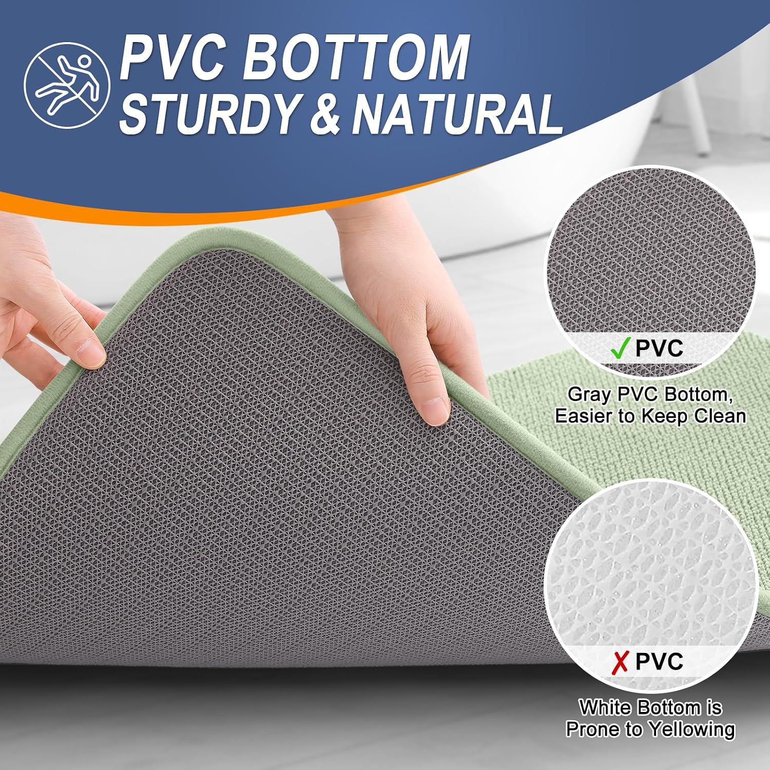 Detalle 2 de OLANLY Thick Memory Foam Bath Mat 30x20