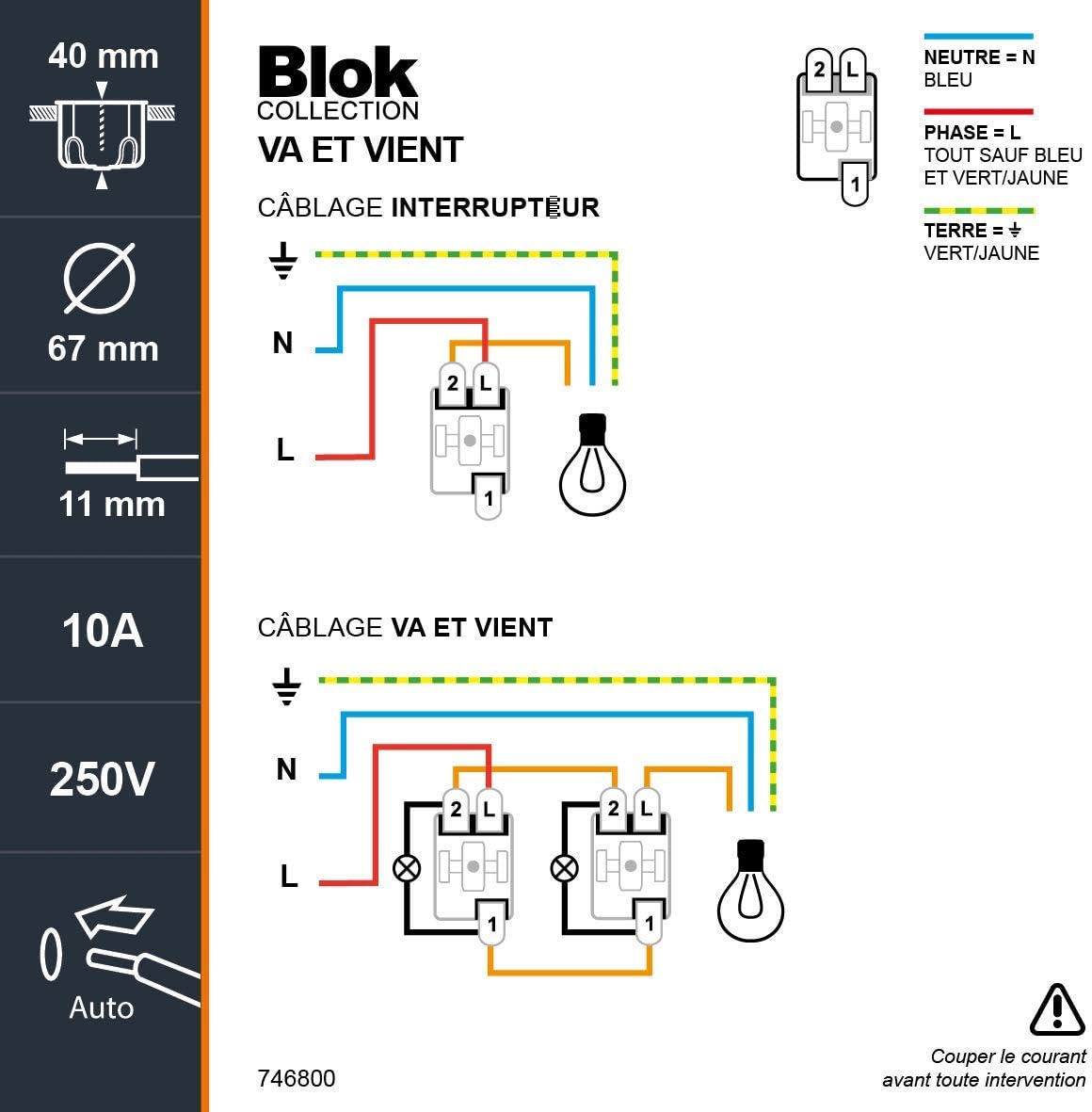 Thumbnail 6 de Interruttore Va e Vient Gamma Blok 10A