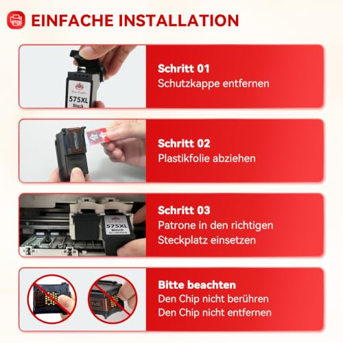 Detalle de Toner Kingdom 575XL/576XL kompatible Tintenpatronen für Canon Drucker (575/576)