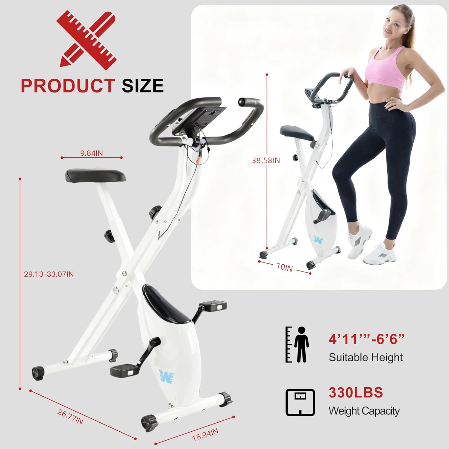 Detalle 2 de BARWING 5-in-1 Foldable Exercise Bike 350 lb