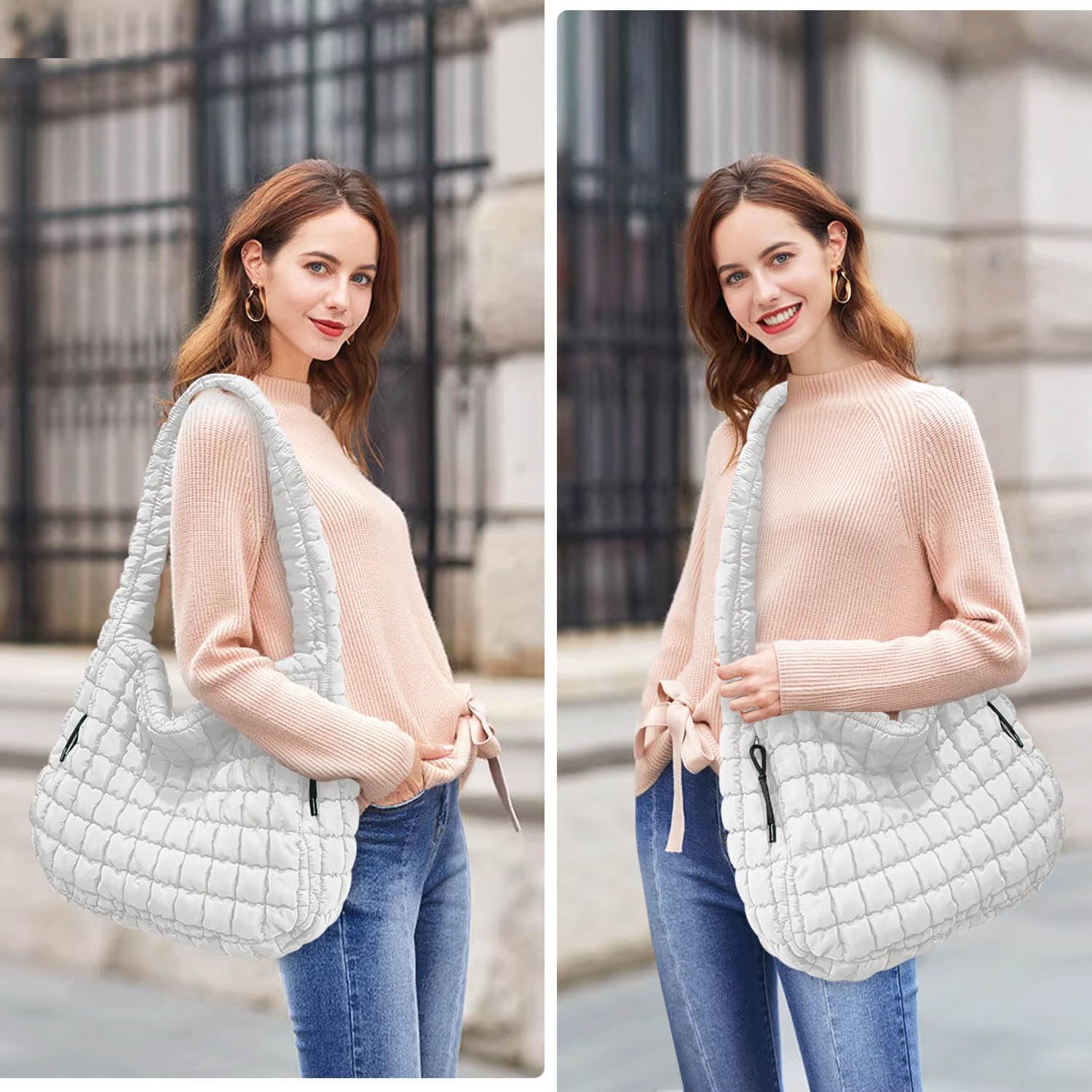 Detalle de Bagtopia Puffer Tote Bag (Large Quilted Puffer Tote)