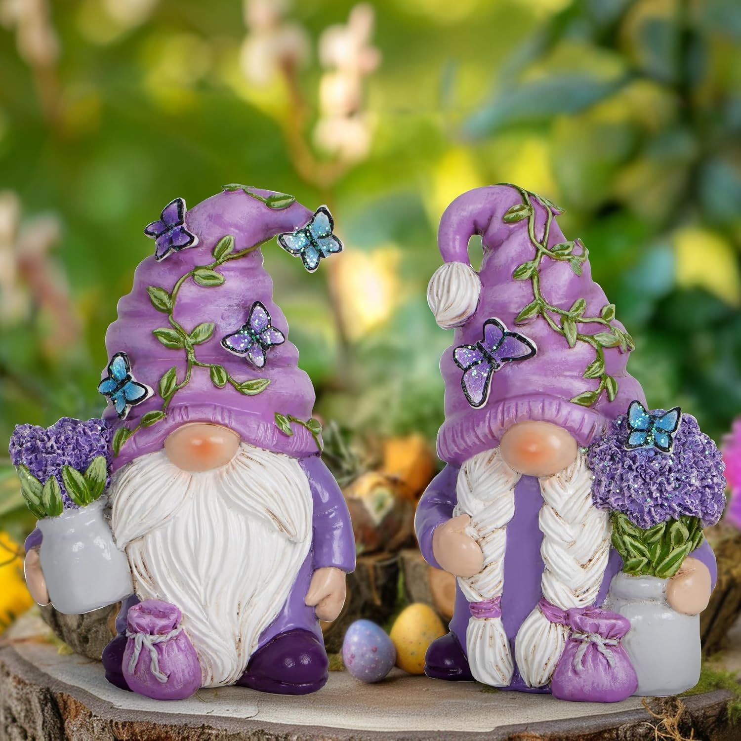 Thumbnail 2 de ZAWUU Lavender Gonk Gnomes Resin Ornaments – Purple Garden Gnomes for Home Décor