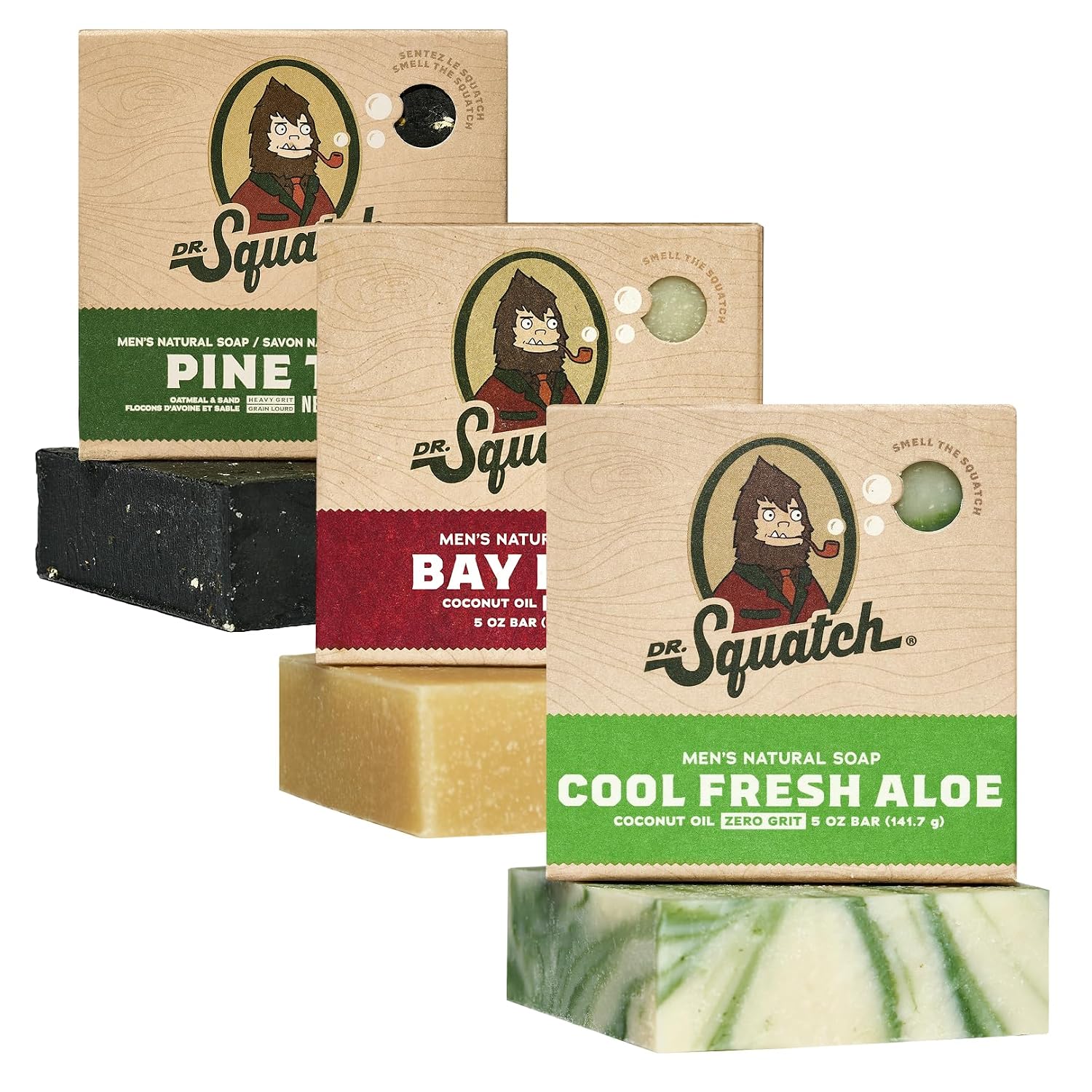 Thumbnail 6 de Dr. Squatch Natürliche Seife für Männer – kaltgerührte feste Seife im 3er-Pack (Birchwood Breeze, Cool Fresh Aloe, Fresh Falls)