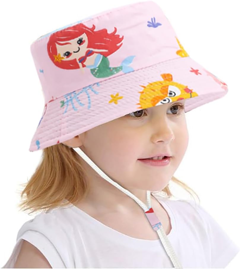 Detalle de XYIYI Unisex Baby- und Kinder-Sonnenhut für 1–8 Jahre (aus Baumwolle, verstellbar)