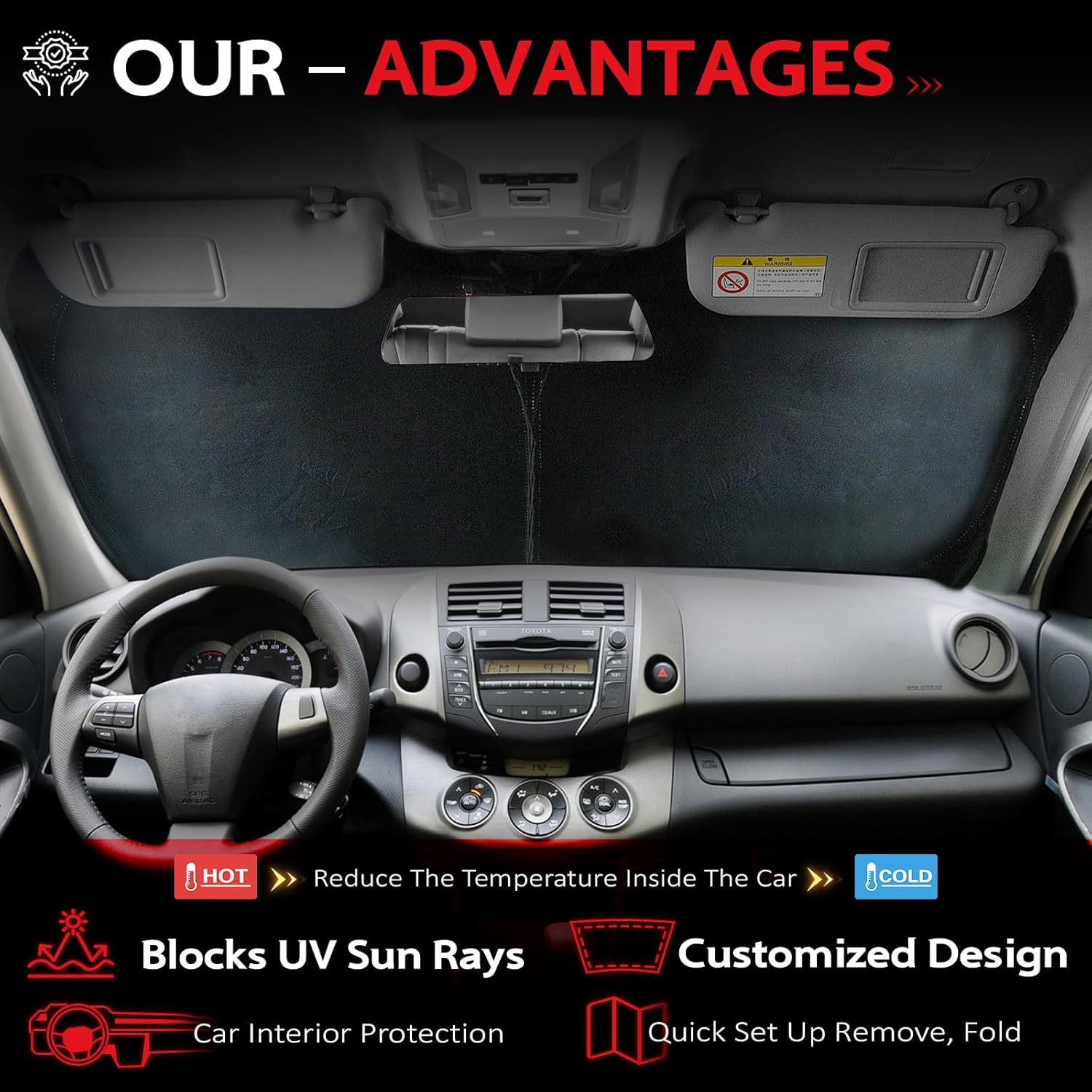 Thumbnail 2 de KAYZT Windshield Sun Shade for 2006-2011 BMW 3 Series — Custom Fit Front Window Shade