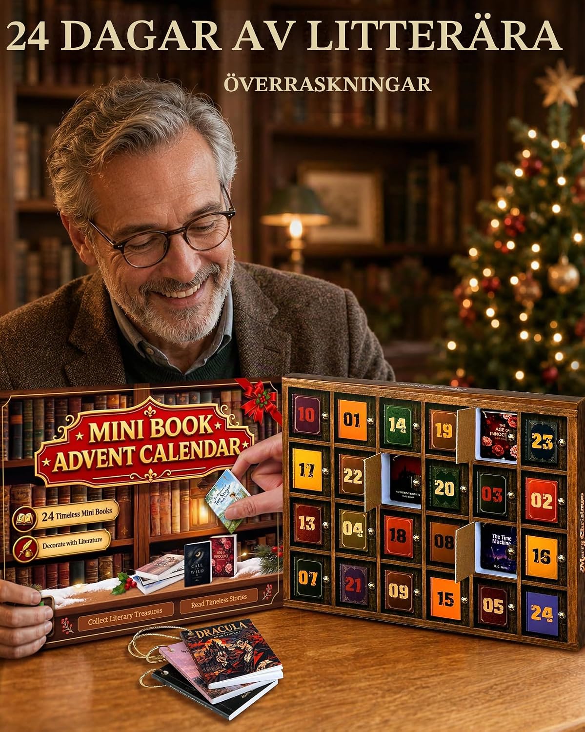 Thumbnail 1 de RONSTONE Mini Book-adventskalender 2026 med 24 engelska miniböcker