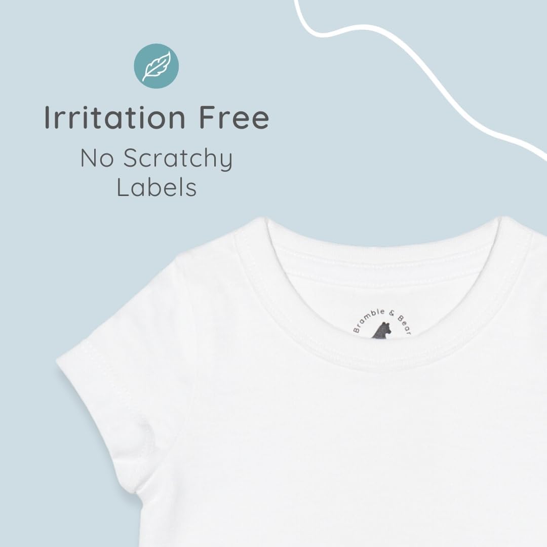 Detalle de Bramble & Bear Organic Cotton Baby Vests (3/6 Pack) – Short & Long Sleeve Bodysuits for 0-3 Years