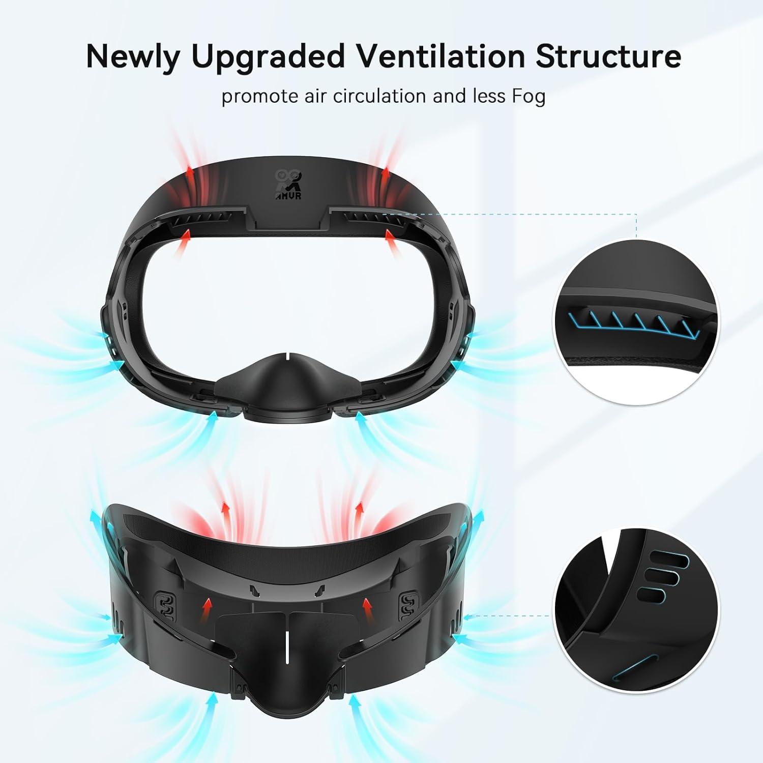 Detalle 2 de AMVR Face Cover Pad für Quest 3 mit weichem PU Cushion